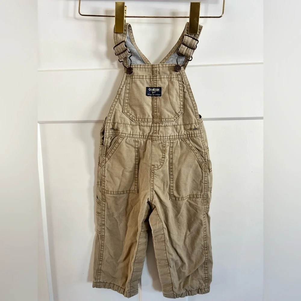 OshKosh B'gosh Tan Kids Overalls 18 mth lightly lined